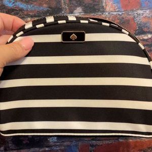 Kate Spade B/W Stripe Medium Dome Cosmetic Bag